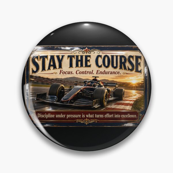 Item preview, Stay the Course Vintage Racing Motivation Art designed and sold by PlanetEye Designs.