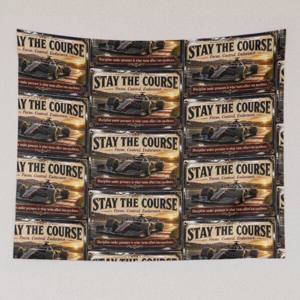 Item preview, Stay the Course Vintage Racing Motivation Art designed and sold by PlanetEye Designs.