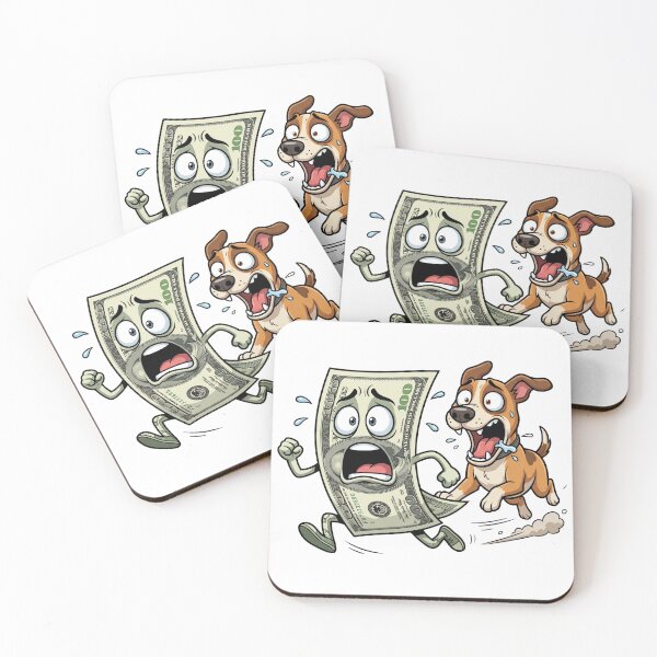 Item preview, Funny Dog Chasing 100 Dollar Bill Cartoon designed and sold by rich-moda.