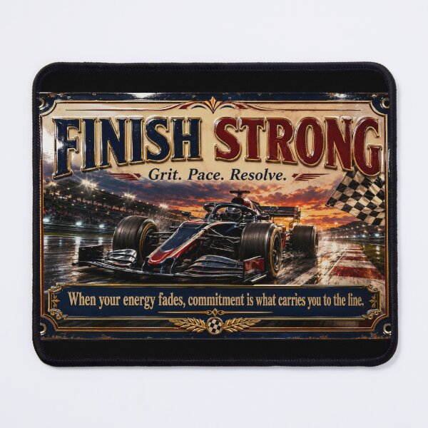 Item preview, Finish Strong Vintage Racing Motivation Art designed and sold by PlanetEye Designs.