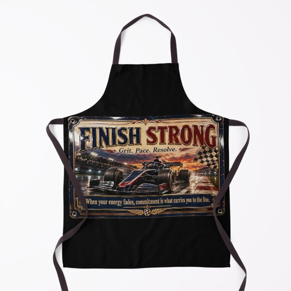 Aperçu de l'œuvre Finir en beauté - Art de motivation de course vintage créée et vendue par PlanetEye Designs.