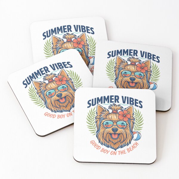Item preview, yorkshire terrier on the beach design  designed and sold by Patrinonova.