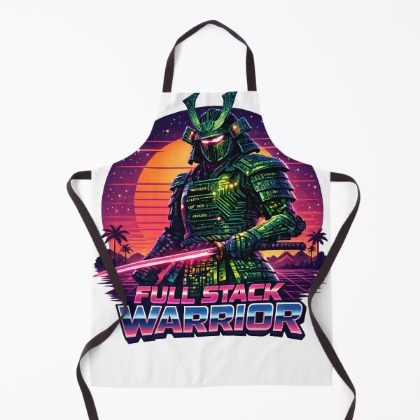 Item preview, Full Stack Warrior – Samurai Coder Synthwave Retro Programming T-Shirt Design designed and sold by PenchalaPrabhas.