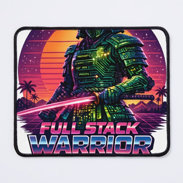 Item preview, Full Stack Warrior – Samurai Coder Synthwave Retro Programming T-Shirt Design designed and sold by PenchalaPrabhas.