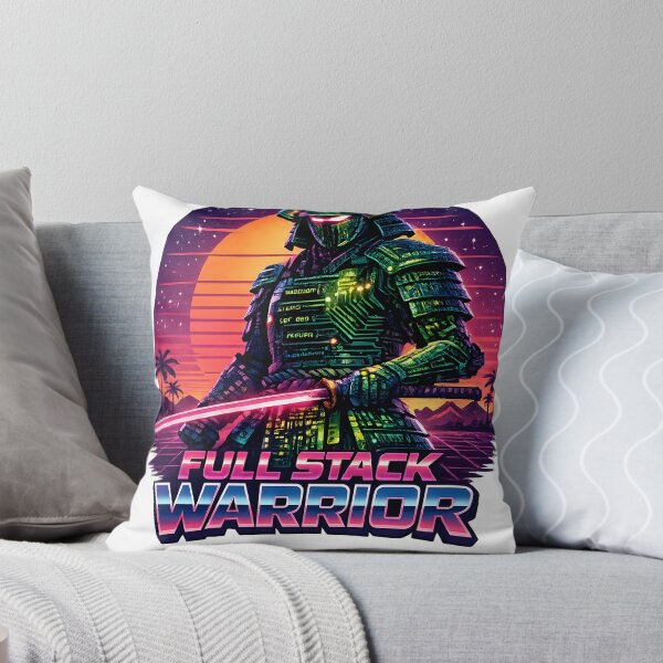 Item preview, Diseño de camiseta de programación retro Synthwave de Full Stack Warrior – Samurai Coder designed and sold by PenchalaPrabhas.