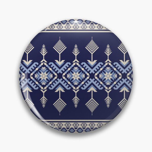 Item preview, Ethnic Aztec Geometric Seamless Pattern Midnight Navy Ice Blue Tribal Folk designed and sold by PSA2543.