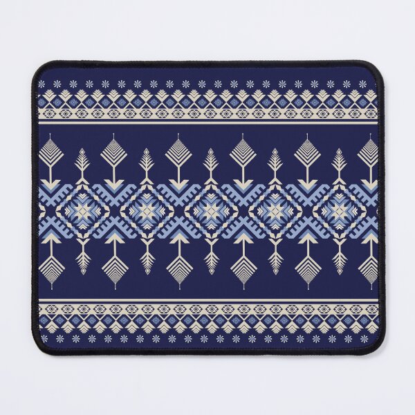 Item preview, Ethnic Aztec Geometric Seamless Pattern Midnight Navy Ice Blue Tribal Folk designed and sold by PSA2543.