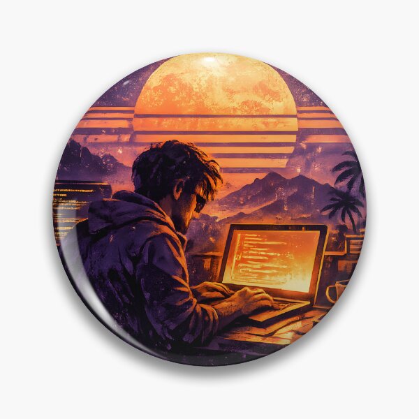 Item preview, Moonlight Code Runner – Retro Synthwave Programmer T-Shirt Design designed and sold by PenchalaPrabhas.