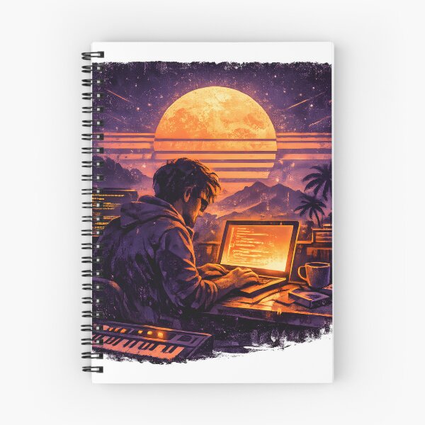 Item preview, Moonlight Code Runner – Retro Synthwave Programmer T-Shirt Design designed and sold by PenchalaPrabhas.
