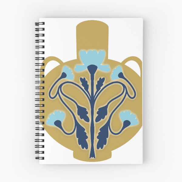 Item preview, Yellow and Blue Floral Pottery Vase designed and sold by sleepyheadedbb.