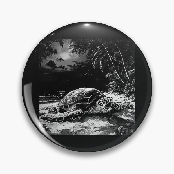 Item preview, Black and White Sea Turtle Beach Art designed and sold by inkoutninja.