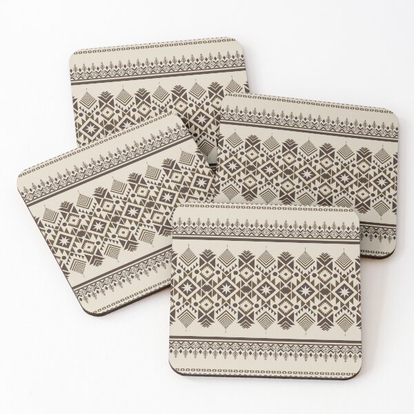 Item preview, Ethnic Aztec Geometric Seamless Pattern Dark Brown Cream Tribal Folk Boho designed and sold by PSA2543.