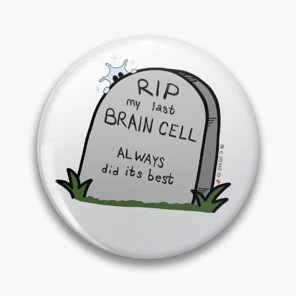 Item preview, RIP My Last Brain Cell | Funny Brain Fog + Perimenopause Sticker designed and sold by Dr. B Sticker Rx.