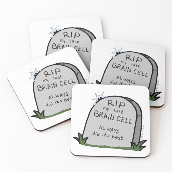 Item preview, RIP My Last Brain Cell | Funny Brain Fog + Perimenopause Sticker designed and sold by Dr. B Sticker Rx.