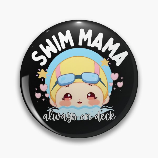 Item preview, Swim Mama Always on Deck | Cute Swim Mom Chibi designed and sold by Powered By Chlorine.