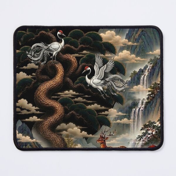 Item preview, Sipjangsaeng Dragon Pine on Black Background designed and sold by K-Tradition.