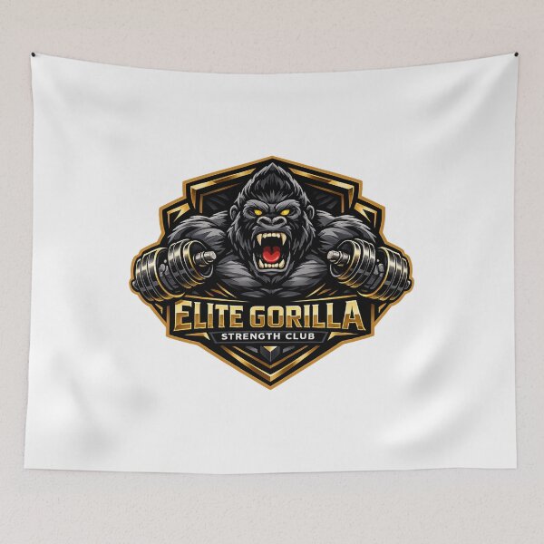 Item preview, Elite Gorilla Strength Club Gym Shield Logo designed and sold by Digistore1221.
