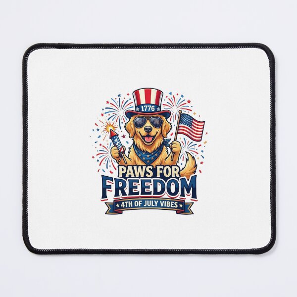 Item preview, Paws For Freedom - Patriotic 4th of July Golden Retriever designed and sold by InkImagination1.