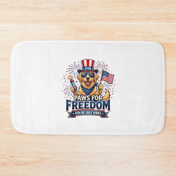 Item preview, Paws For Freedom - Patriotic 4th of July Golden Retriever designed and sold by InkImagination1.