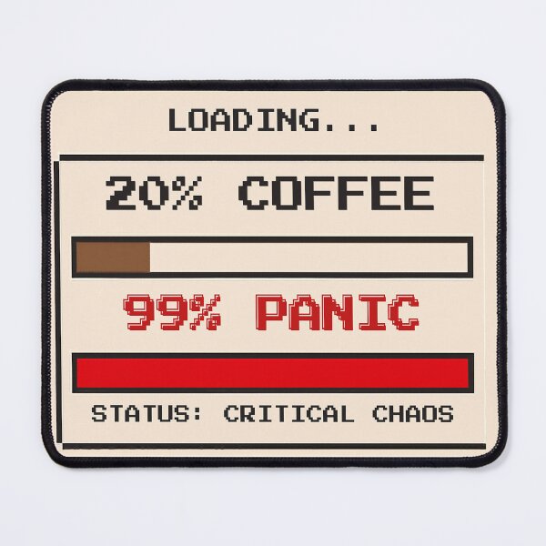 Item preview, 20% Coffee 99% Panic Retro Pixel Progress Bar Sticker designed and sold by SimplyDraftShop.