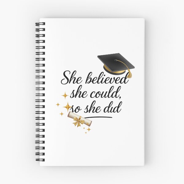 Item preview, She Believed She Could So She Did Quote with Graduation Hat, Diploma, & Stars designed and sold by jeweleddesigns.