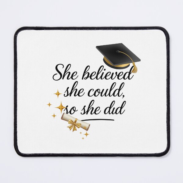 Item preview, She Believed She Could So She Did Quote with Graduation Hat, Diploma, & Stars designed and sold by JeweledDesigns.