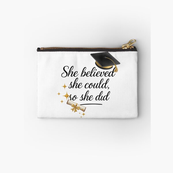 Item preview, She Believed She Could So She Did Quote with Graduation Hat, Diploma, & Stars designed and sold by jeweleddesigns.