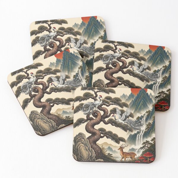Item preview, Yongteurim Pine on Black Scholar’s Rock – Sipjangsaeng Art designed and sold by K-Tradition.