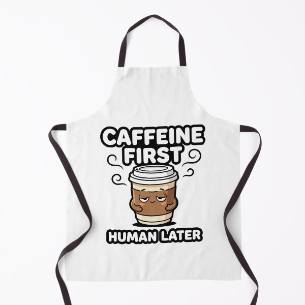 Item preview, Caffeine First Human Later – Funny Coffee Lover Gift Kawaii Sticker & Tee Design designed and sold by MDSDesigns.