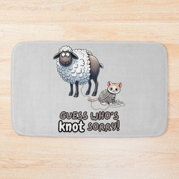 Item preview, Tangled Cat and Sheep - Guess Who's Knot Sorry designed and sold by Marlette LLC.