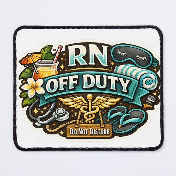 Item preview, RN Off Duty Sticker | Registered Nurse Vacation Mode | Funny Nurse Sticker | Nurse Life Gift designed and sold by overcomercrafts.