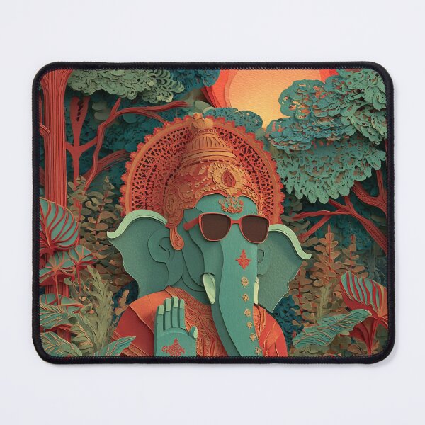 Item preview, Ganesha Sunlight PaperArt 3D Layered Paper Cutout Tropical Art designed and sold by PANNARUK THAILAND.
