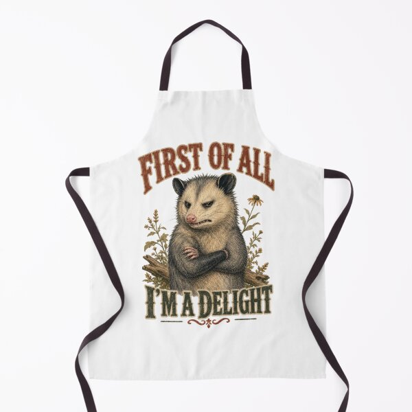 Item preview, First Of All I'm A Delight | Funny Sarcastic Opossum | Possum Gift designed and sold by ChaosThreadsCo.