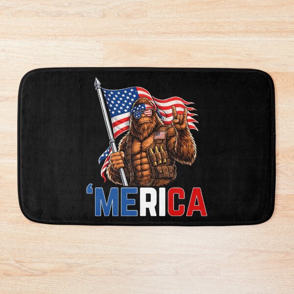 Item preview, 'Merica Bigfoot Patriotic Vintage Style USA Pride Gift T-Shirt designed and sold by Teetreasure2.