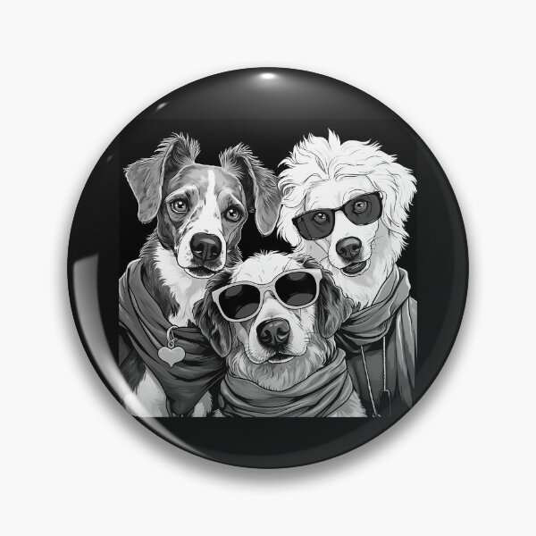 Item preview, Black and White Cool Dogs Sunglasses Portrait Art designed and sold by inkoutninja.