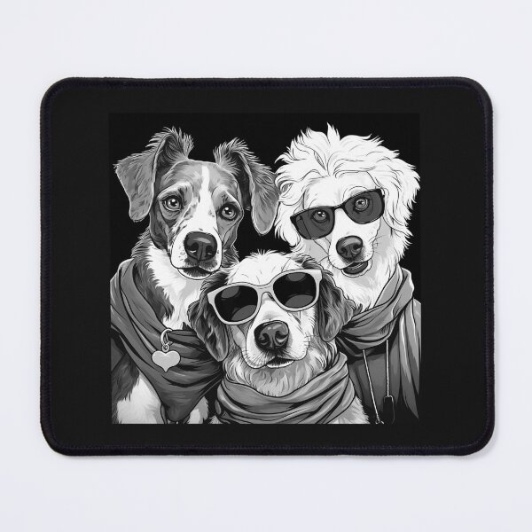 Item preview, Black and White Cool Dogs Sunglasses Portrait Art designed and sold by inkoutninja.