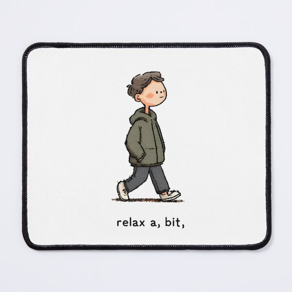Item preview, Relax a bit Inspirational Illustration with Walking Character and Mindful Lifestyle Quote designed and sold by JaiSoftStudio.