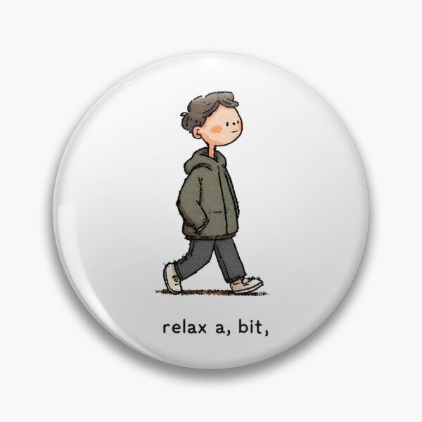Item preview, Relax a bit Inspirational Illustration with Walking Character and Mindful Lifestyle Quote designed and sold by JaiSoftStudio.