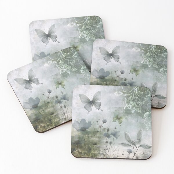 Item preview, Vintage Abstract Butterflies Flowers Design 401 designed and sold by artbylucie.