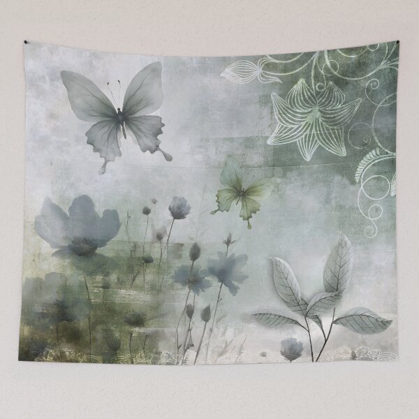 Item preview, Vintage Abstract Butterflies Flowers Design 401 designed and sold by artbylucie.