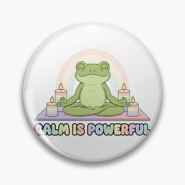 Item preview, Calm Is Powerful Meditating Frog Mental Health Sticker designed and sold by Pride_Prints.