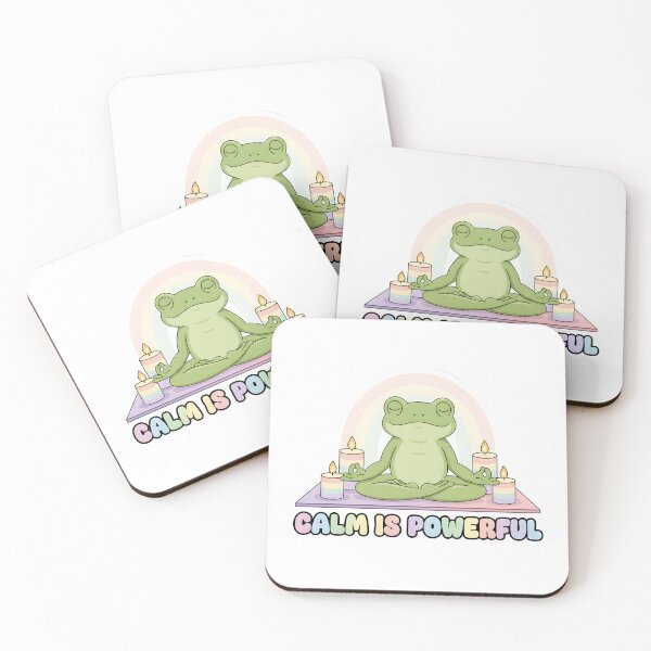 Item preview, Calm Is Powerful Meditating Frog Mental Health Sticker designed and sold by Pride_Prints.