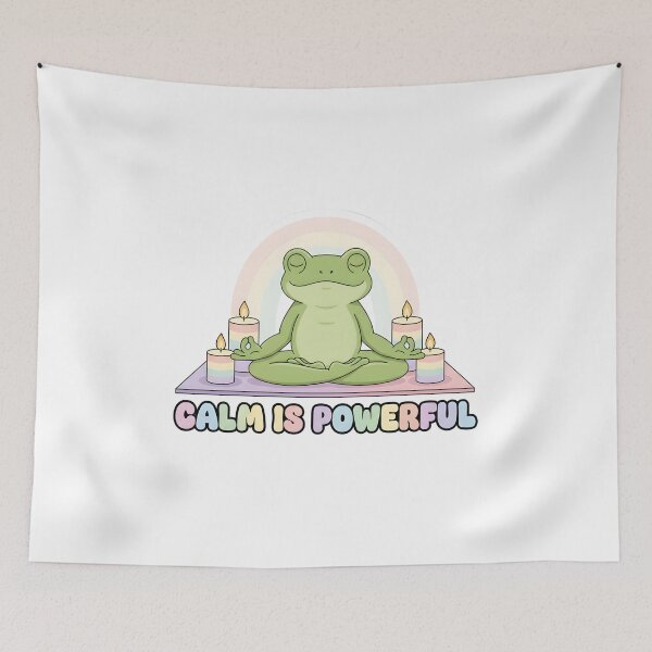 Item preview, Calm Is Powerful Meditating Frog Mental Health Sticker designed and sold by Pride_Prints.