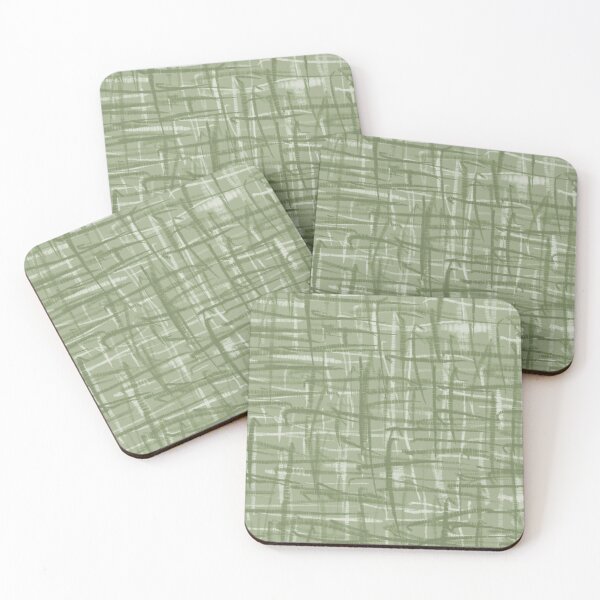 Item preview, Mid Century Modern Woven Hatch Abstract Linework Pattern in Mossy Sage Olive Green designed and sold by kierkegaard.