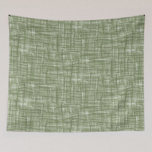 Item preview, Mid Century Modern Woven Hatch Abstract Linework Pattern in Mossy Sage Olive Green designed and sold by kierkegaard.