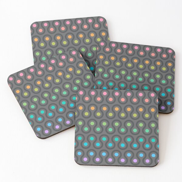 Item preview, Geometric Pattern - Looped Circles - Dark Chalk Rainbow designed and sold by Red Wolf.