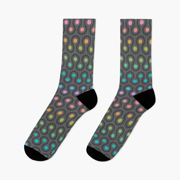 Item preview, Geometric Pattern - Looped Circles - Dark Chalk Rainbow designed and sold by Red Wolf.
