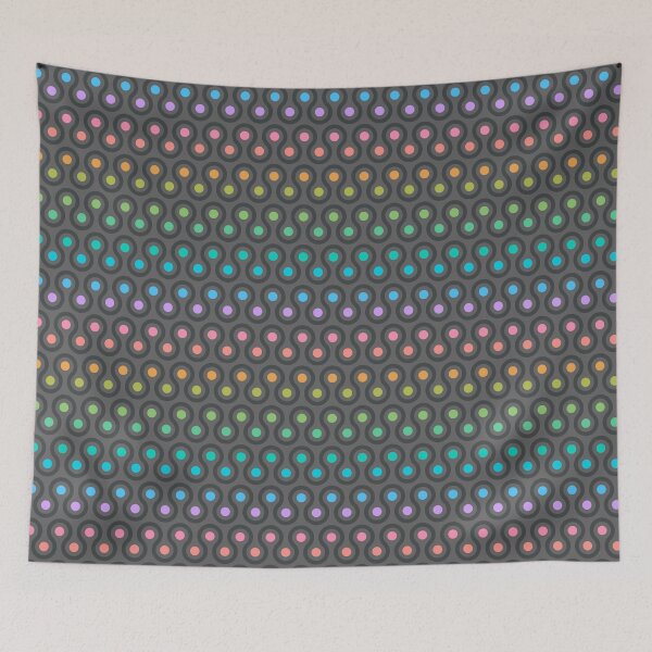 Item preview, Geometric Pattern - Looped Circles - Dark Chalk Rainbow designed and sold by Red Wolf.