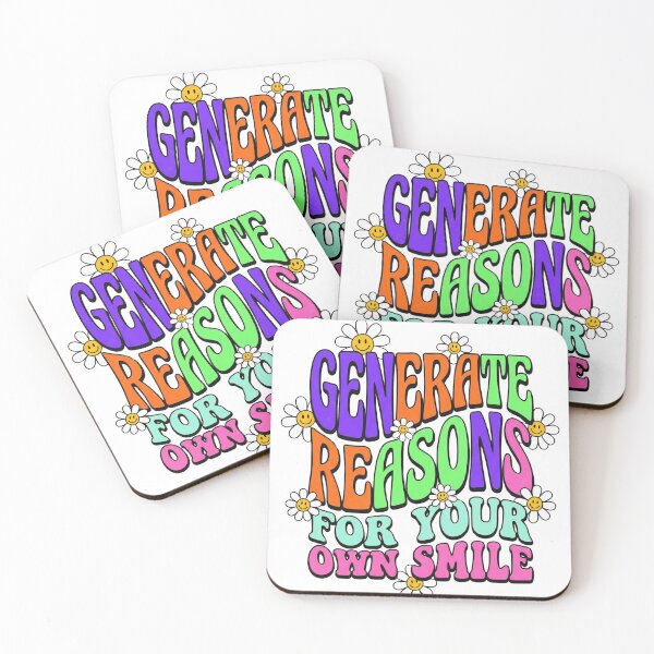 Item preview, Generate Reasons For Your Own Smile - Groovy Retro Typography designed and sold by CrystalCove11.