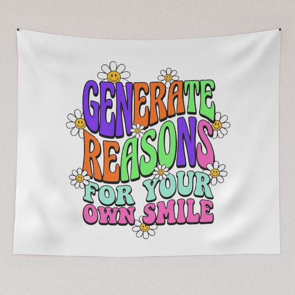 Item preview, Generate Reasons For Your Own Smile - Groovy Retro Typography designed and sold by CrystalCove11.